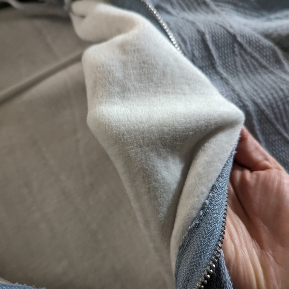 Baby Blue Big Fur Trim Hooded Jacket - Picture 3 of 7